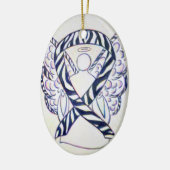 Zebra Stripe Awareness Ribbon Angel Oval Ornaments Keramisch Ornament (Links)