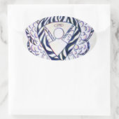 Zebra Stripe Awareness Ribbon Angel Oval Stickers (Tas)