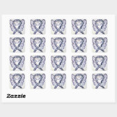 Zebra Stripe Awareness Ribbon Angel Square Decal Vierkante Sticker (Vel)