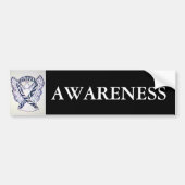 Zebra Stripe Awareness Ribbon Art Bumpersticker (Voorkant)