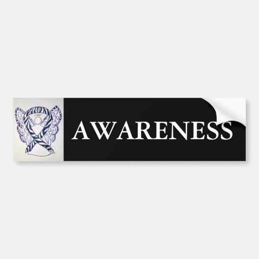 Zebra Stripe Awareness Ribbon Art Bumpersticker (Voorkant)