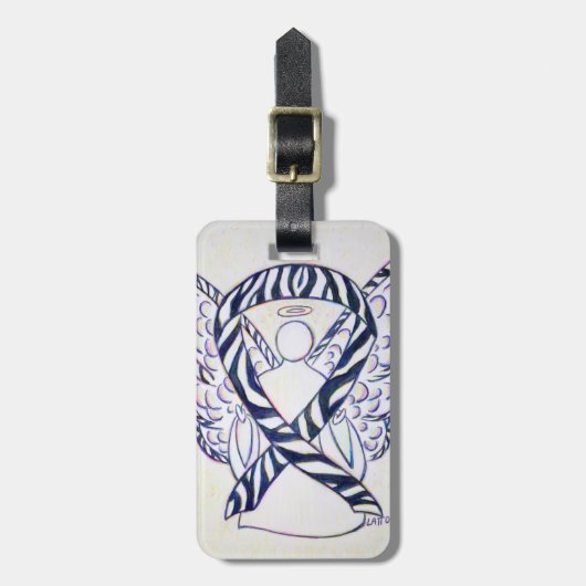 Zebra Stripe Awareness Ribbon Bagagelabel (Voorkant verticaal)