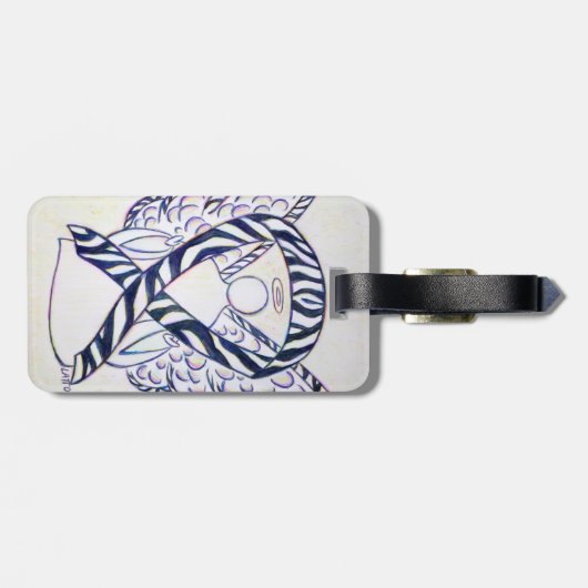 Zebra Stripe Awareness Ribbon Bagagelabel (Achterkant horizontaal)