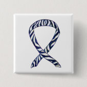 Zebra Stripe Awareness Ribbon Custom Art Button (Voorkant)