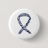 Zebra Stripe Awareness Ribbon Custom Art Button (Voorkant)