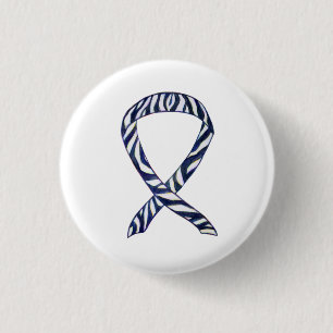Zebra Stripe Awareness Ribbon Custom Art Button