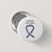 Zebra Stripe Awareness Ribbon Custom Art Button (Voorkant /achterkant)