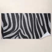 Zebra Stripe Black en White Texture Print Pattern Strandlaken (Voorkant)