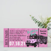 Zebra Stripe Bus Pass verjaardagsfeestje Kaart (Staand voorkant)