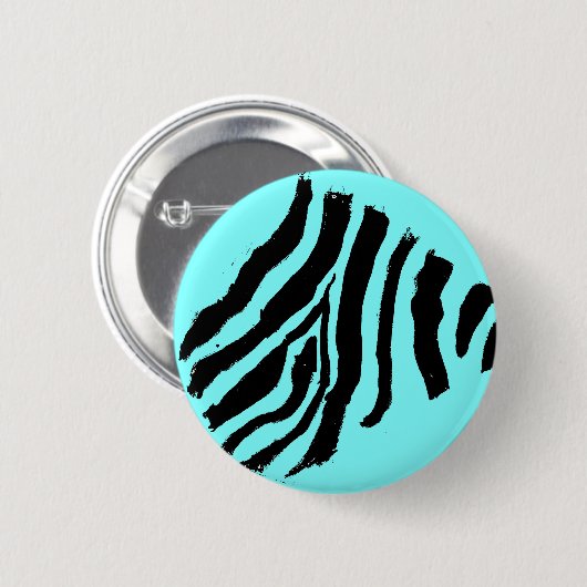 Zebra Stripe Button (Blue Mango) (Voorkant /achterkant)