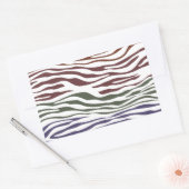 Zebra Stripe Colorful Abstract Rechthoekige Sticker (Envelop)
