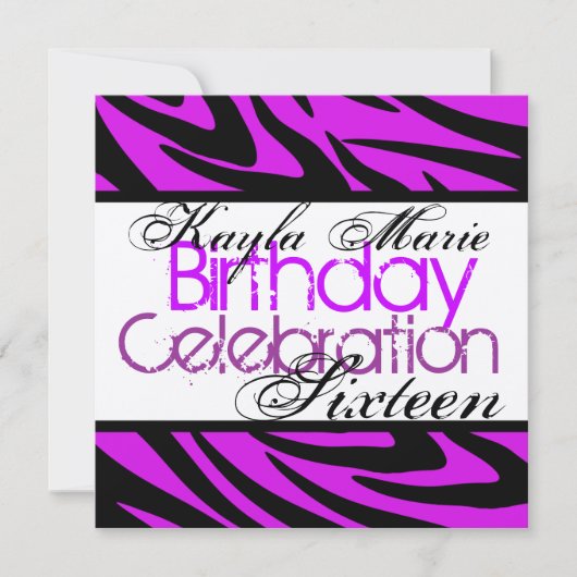 Zebra Stripe/ Cool Paarse Kaart (Voorkant)