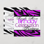 Zebra Stripe/ Cool Paarse Kaart (Voorkant / Achterkant)