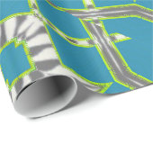 Zebra Stripe Diamond Modern Geometric Blue Pattern Cadeaupapier (Rol Hoek)