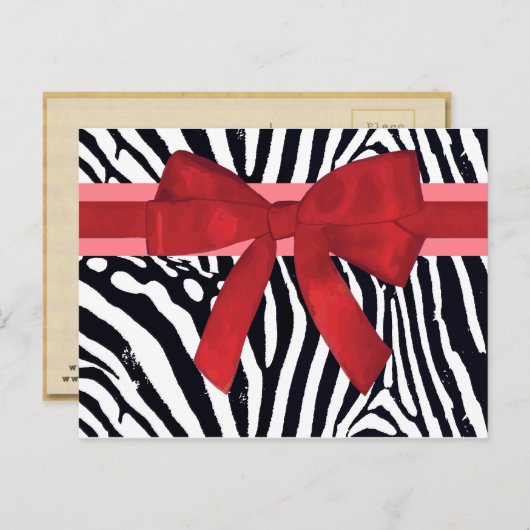Zebra Stripe Dierenprint Patroon Briefkaart (Voorkant / Achterkant)