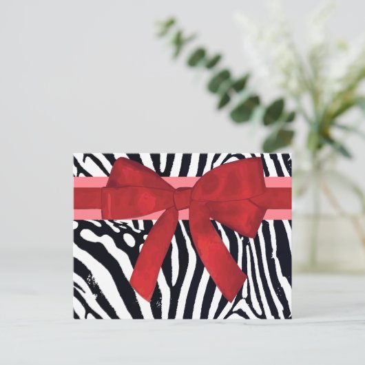 Zebra Stripe Dierenprint Patroon Briefkaart (Staand voorkant)