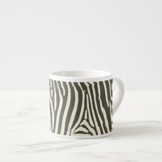 Zebra Stripe Dierenprint Patroon Espresso Kop (Voorkant rechts)