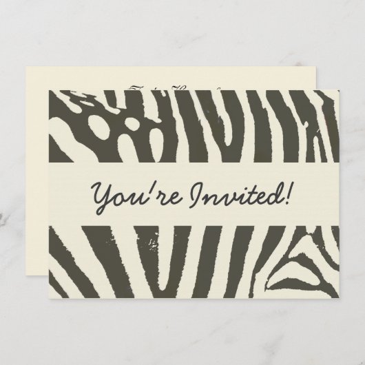 Zebra Stripe Dierenprint Patroon Kaart (Voorkant / Achterkant)