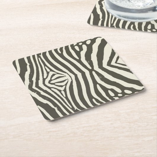 Zebra Stripe Dierenprint Patroon Kartonnen Onderzetters (Schuin)