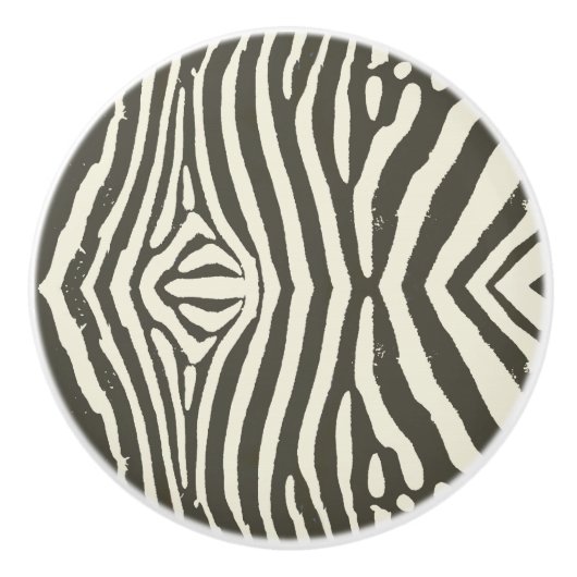 Zebra Stripe Dierenprint Patroon Keramische Knop (Voorkant)
