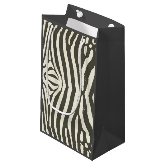 Zebra Stripe Dierenprint Patroon Klein Cadeauzakje (Voorkant Gekanteld)