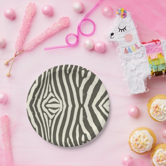 Zebra Stripe Dierenprint Patroon Papieren Bordje (Feest)