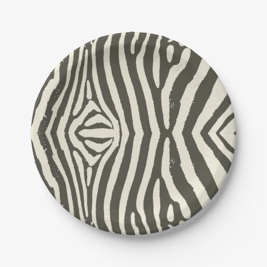 Zebra Stripe Dierenprint Patroon Papieren Bordje (Voorkant)
