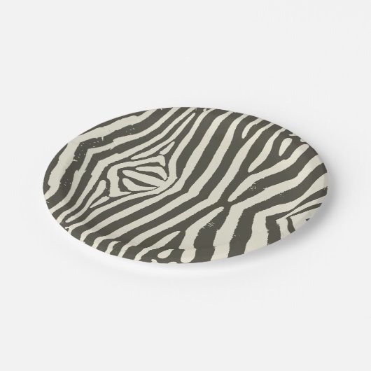 Zebra Stripe Dierenprint Patroon Papieren Bordje (Gekanteld)