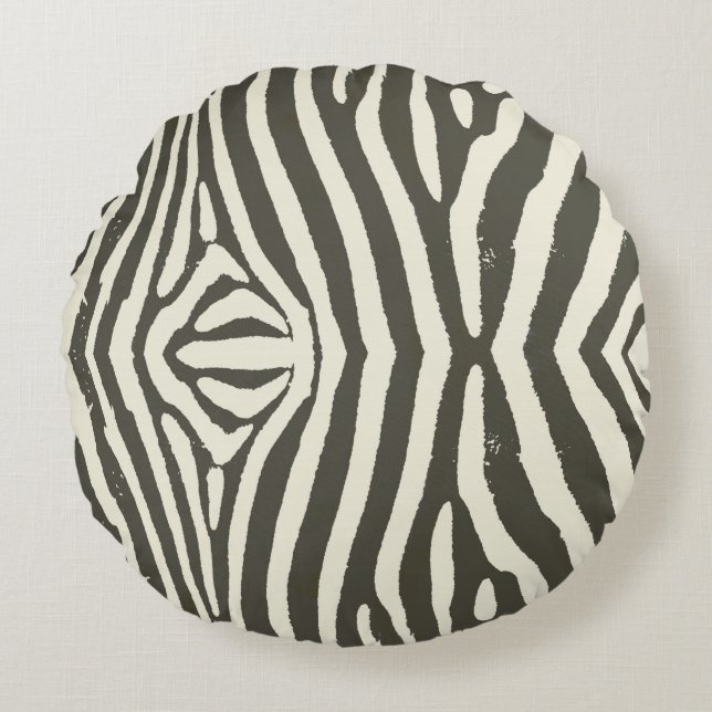 Zebra Stripe Dierenprint Patroon Rond Kussen (Voorkant)