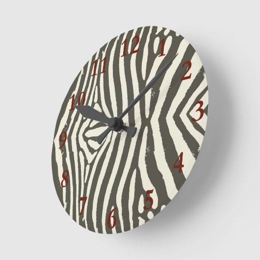 Zebra Stripe Dierenprint Patroon Ronde Klok (Hoek)