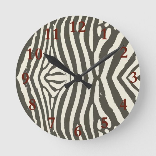 Zebra Stripe Dierenprint Patroon Ronde Klok (Voorkant)