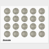 Zebra Stripe Dierenprint Patroon Ronde Sticker (Vel)