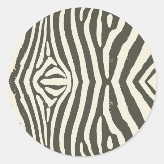 Zebra Stripe Dierenprint Patroon Ronde Sticker (Voorkant)