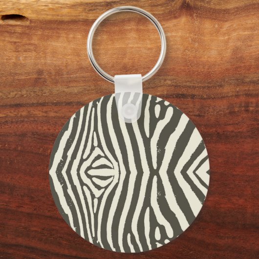 Zebra Stripe Dierenprint Patroon Sleutelhanger (Voorkant)
