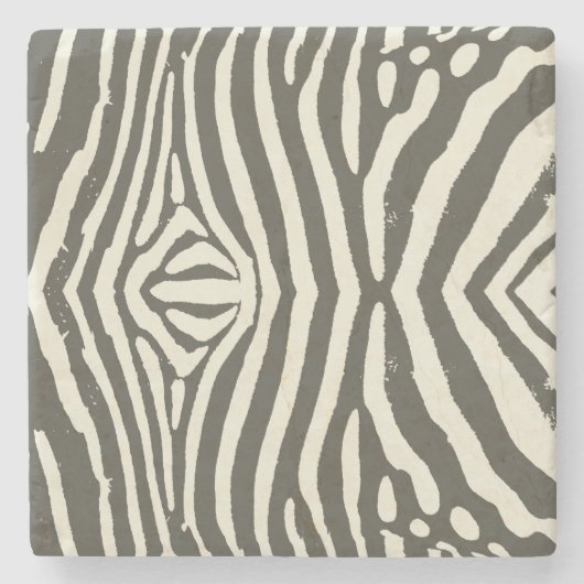 Zebra Stripe Dierenprint Patroon Stenen Onderzetter (Voorkant)