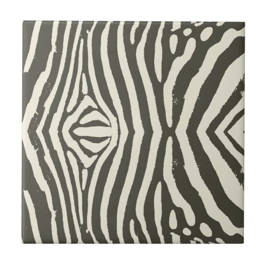Zebra Stripe Dierenprint Patroon Tegeltje (Voorkant)