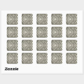 Zebra Stripe Dierenprint Patroon Vierkante Sticker (Vel)