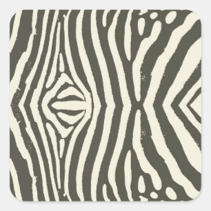 Zebra Stripe Dierenprint Patroon Vierkante Sticker