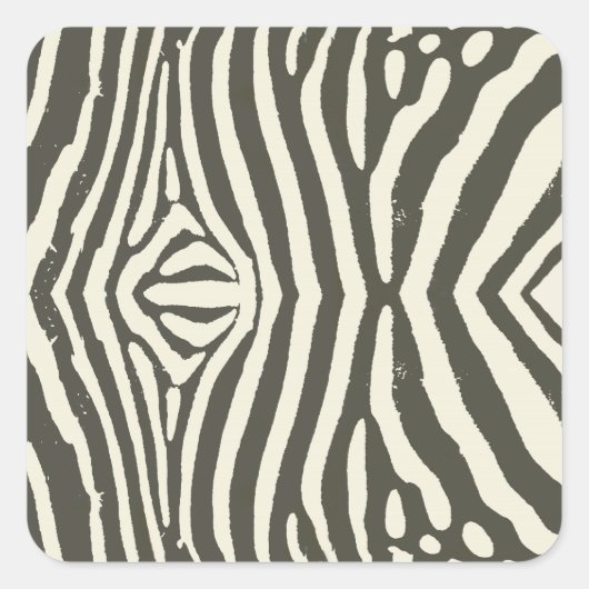 Zebra Stripe Dierenprint Patroon Vierkante Sticker (Voorkant)