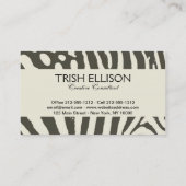 Zebra Stripe Dierenprint Patroon Visitekaartje (Achterkant)