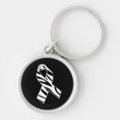 Zebra Stripe EDS Awareness Ribbon Sleutelhanger (Voorkant)
