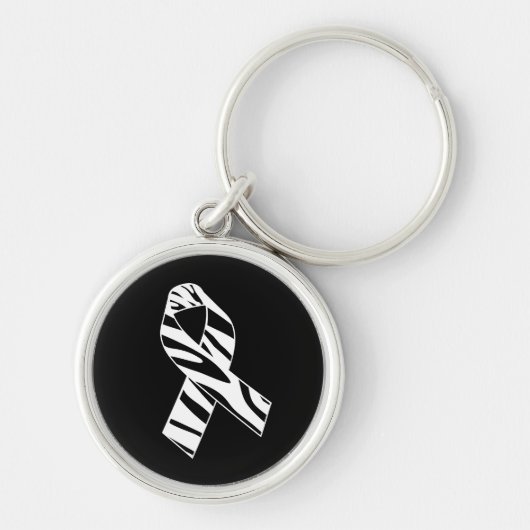 Zebra Stripe EDS Awareness Ribbon Sleutelhanger (Voorkant)