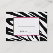 Zebra Stripe en Roze Ribbon Zitplaatsen Kaart Plaatskaartje (Achterkant)