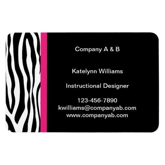 Zebra Stripe Flexibele Magnetische Visitekaartjes Magneet (Horizontaal)