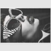 Zebra Stripe  Glam Zwart Wit Decoupage Tissuepapier (Voorkant)