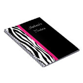 Zebra Stripe met roze persoonlijke laptop Notitieboek (Rechterzijde)