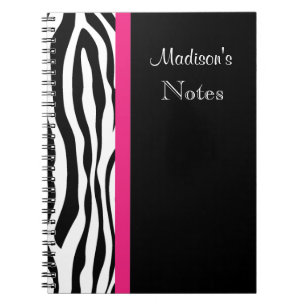 Zebra Stripe met roze persoonlijke laptop Notitieboek