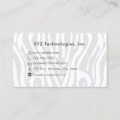 Zebra Stripe Modern Minimalistisch Visitekaartje (Achterkant)