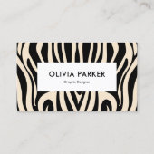 Zebra Stripe Modern Minimalistisch Visitekaartje (Voorkant)