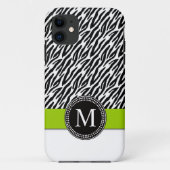 Zebra Stripe Monogram Green iPhone 5 Hoesje (Achterkant)